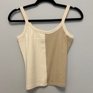 Madewell Cream and Tan Camisole